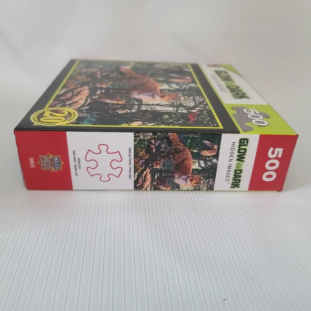 Masterpieces Puzzle Glow in the Dark Hidden Images 500 Piece Fox Puzzle Sealed